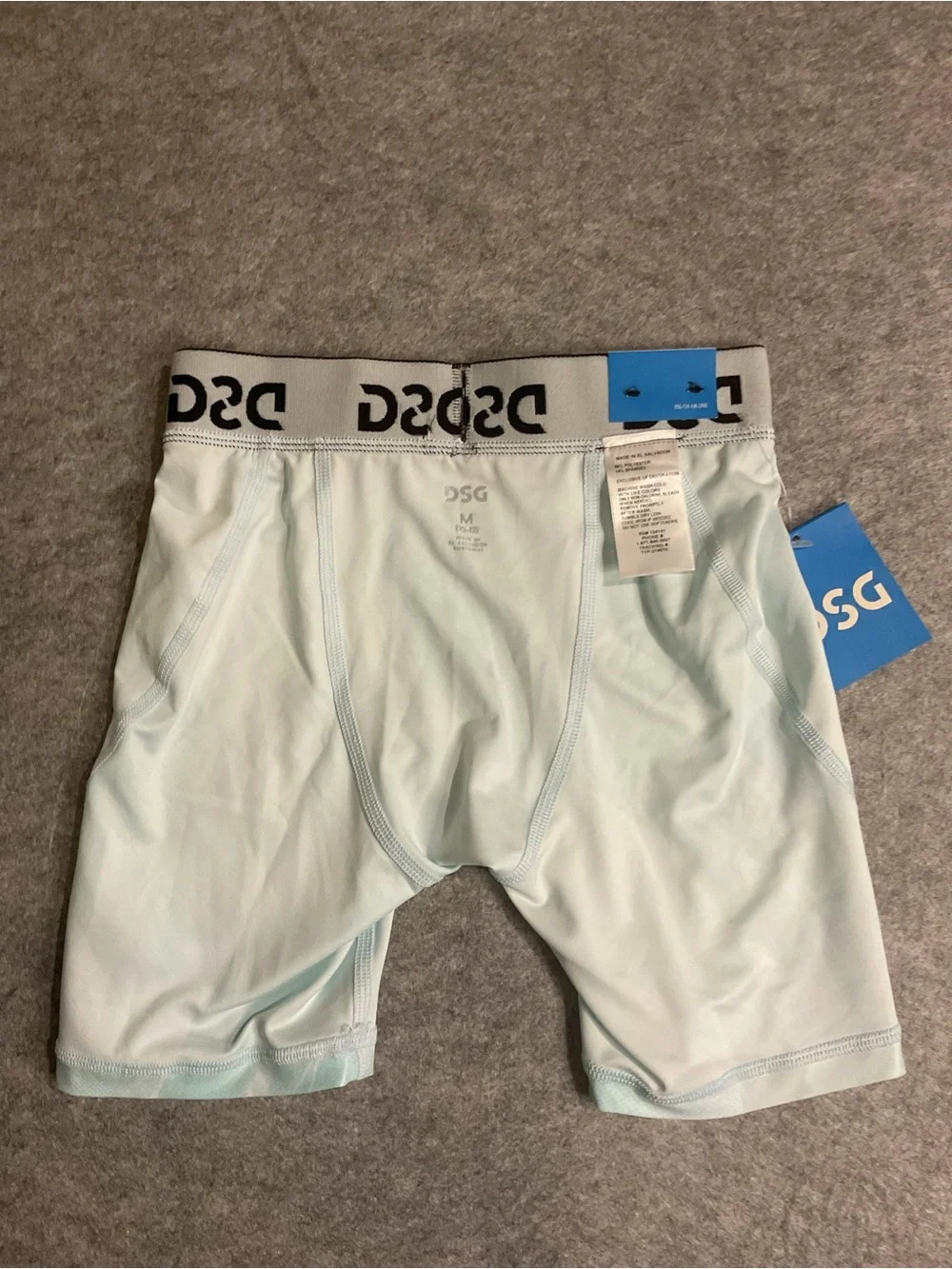 NWT DSG Light Blue Boys' Athletic Compression Shorts w/Black Waistband Size M